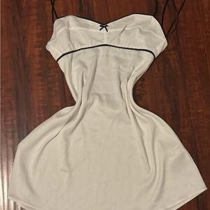 Zara White Mini Dress with Black Accents
